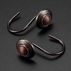 Oil Rubbed Bronze Shower Curtain Hooks - Set Of 12 Rustproof Rings New