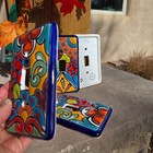 Mexican Talavera Pottery Single Toggle Light Switch Cover  Folk Art