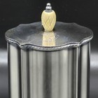 Vintage Silver Plate Tea Caddy Canister W  Carved Finial   Lion Crest     England