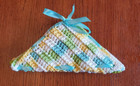Lot Of 4 New-sunny Sky Yellow Blue Green Crocheted 100  Cotton Dish wash Cloths