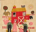 Stevens Original Calendar Towel 1965 Farm Red Barn Chickens Pigs State Fair Fam