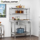 Work Table 36 x24  Stainless Steel Workbench Metal 2 Tiers Shelf Drawer Storage