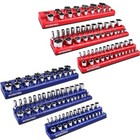 Workpro Magnetic Socket Organizer Set 1 4  3 8  1 2  Dr Metric Sae Socket Holder