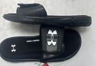 Under Armour Men s Ignite V Sl Slides Black   White 1287318-001 Free Shipping