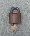 Vintage Russwin Brass Padlock With Key