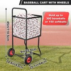 Large Softball Caddy Ball Holder Sports Baseball Cart With Wheels 300 Baseballs-
