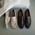 Womens The Row New Retro Pleated Casual Shallow Flat Heels Single Loafers Shoes