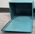 Vintage 1930s Stuber   Kuck Bread Box Blue Metal Drop-front Lid Vented Storage