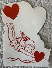 Unused Valentine Girl Water Ski Falling For You Vtg Greeting Card 1950s 1960s