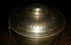 Vintage Hammered Aluminum Ice Bucket Made In Italy Lid 
