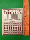 Vintage 5 Cent Bar Gambling Card - 40 Punches  Every Punch Gets A 5 Cent Bar