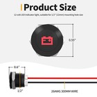 7 Led Indicator Lights 12v-24v Waterproof Metal Pilot Dash Lamp Black