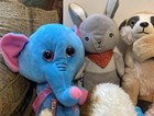Lot Of 12 Soft Plush Toys Various Types Sizes   Colors And Brands
