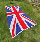 Large Union Jack Flag 11 5ftx5   5    Vintage British Ww2 Era Hand Sewn Cotton Ship