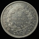 1875-a France 5 Francs  900 Silver Coin  p0364 