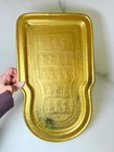 Art Deco Egyptian Revival Rectangular Antique Solid Brass Gilded Tray  1920s