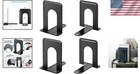 Elegant Matte Painted Book Ends - Large Metal Support For Books dvds  Set Of 4