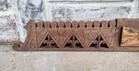 Antique Scroll Cut Carved Eastlake Wood Oak Architectural Pediment Trim Piece