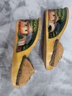 Vintage 1940s Wwii Women s Hand Carved painted Wooden Shoes Philippines