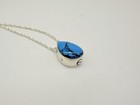 Teardrop Turquoise Stone 925 Sterling Silver Pendant Cremation Keepsake Urn