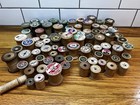 Vintage Mixed Lot 80 Wooden Thread Spools