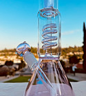 13  Pink Glass Heavy  Bong Hookah Water Pipe Heavy Beaker With Custom Made Bowl