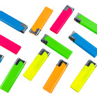 50 Pack Refillable Classic Cigarette Lighters Solid Neon Color- Wholesale