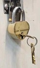 Brass Heart Shape Vintage Padlock With Working Key Rare Old Style Lock