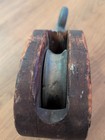 Vintage   Antique  Block Tackle Single Pulley Barn Farm Wood Cast Iron  