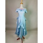 Vintage 1930s 40s Blue Swiss Dot Cotton Dress Ruffle Gown Judy Garland Style Xxs