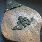 Vintage 1960s Wood  Brass   Leather Fireplace Bellows W  Decorative Eagle Emblem