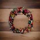 Vintage Ornament Christmas Wreath Handmade Original Huge 24x24