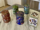 Vintage Chinese Cloisonn   Trinket Boxes  Set Of 5