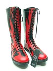 Handmade Red   Black Wrestling Boots     Lace-up Leather I Custom Made
