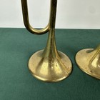 Vintage Silvestri Solid Brass Candle Holder Set Of 3 Horns Made In Hong Kong