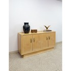 Vintage Regency Blonde Parquetry Buffet Server Credenza By United 60  Wide Mcm