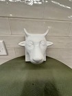 Ceramic White Cow Bull Farmhouse Country Decor Towel Hanger Holder Hook 3d 4 5   