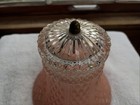 Mid Century Pressed Glass Satin Pink Diamond Design Clip On Lamp Shade  Free S h