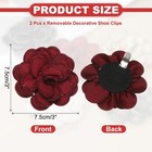 3  Decorative Shoe Clips  2 Pieces Flower Rhinestone Clips For Women  Red