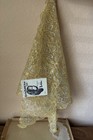 Vtg Chantilly Lace Mantilla Veil Gold Short Nylon rayon metal