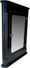 Vintage Black Recessed Medicine Cabinet - Handcrafted Solid Wood Elegance