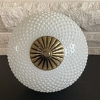 Vintage White Hobnail Glass 8    Globe Shade Flush Mount Ceiling Light Fixture
