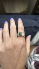 14k Yellow Gold Emerald Cut Emerald   Diamond Ring Anniversary Gift
