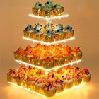 4 Tier Cupcake Stand Acrylic Tower Display With Led Light  Holder Dessert Tre   