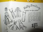 Dolly Darling 1960s Barbie 11  Doll Sewing Clothing Pattern W fabric College Vtg