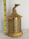 Vintage Matson Boudoir Vanity Lamp Night Light With Bird Working Gold Brass