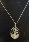 Sterling Silver Tree Of Life Pendant Rope Chain 17  Signed Rci Italy Necklace