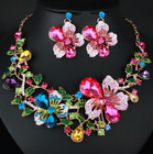 Women Fashion Bib Choker Chunk Crystal Statement Necklace Party Wedding  Jewelry