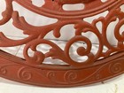 Vtg Cast Iron Round Stove Pipe Heat Grate Floor Vent Floral Decor