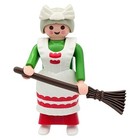 Playmobil Figure Victorian Maid Green White Apron Broom House